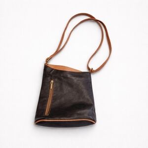 Pelletteria Di Mario Two Tone Leather Cross Body Should Bag, Made In Italy